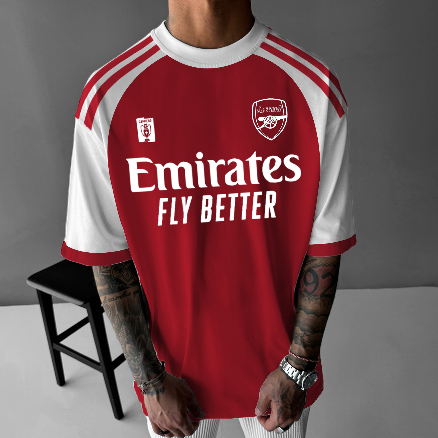 Unisex Football Jersey Team Print Oversized Casual T-shirt / TECHWEAR CLUB / Techwear