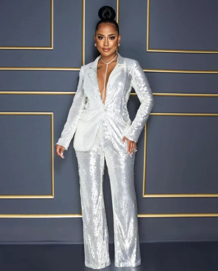 Uveng Uveng Summer Panties New Women's Long-Sleeved V-Neck Sleeves Two-Piece Set Of Sleeves