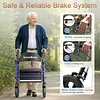 Rollator Walkers with Seat for Seniors, Foldable 8" Big Wheels All Terrain Rolling Walker, Handles and Ergonomic Seat Height Adjustable, 350 lb, FSA HSA Eligible