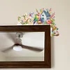 fleur en bois et porte de maison d’oiseau coin autocollant-bricolage autocollant