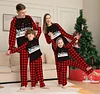 Family Christmas Home Plaid Letter Printed Parent-child Fashion Pajamas