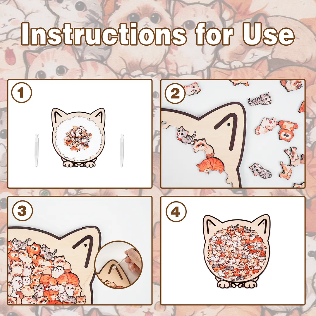 Cozy Cat Crowd Gathering Display Puzzle