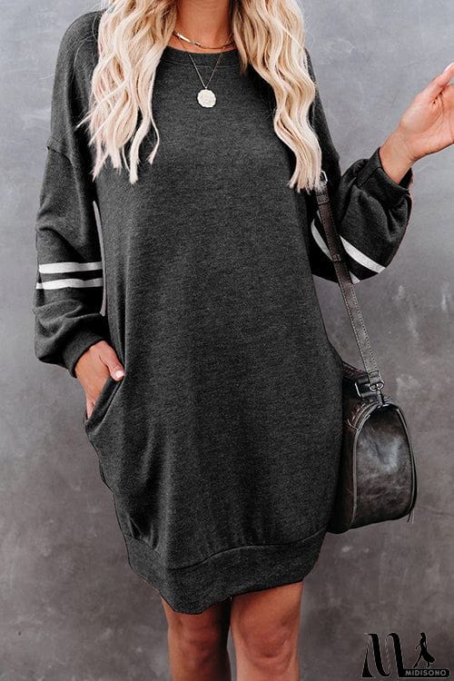 MidiSono - Stripe Comfy Casual Mini Shift Dress