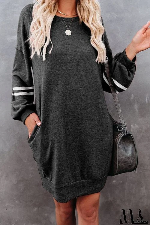 MidiSono - Stripe Comfy Casual Mini Shift Dress