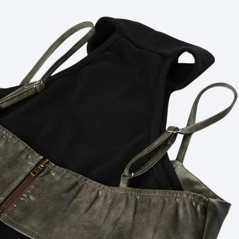 Brownm Crop Halter Top