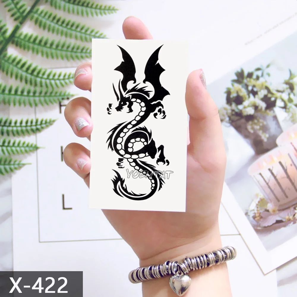 Waterproof Temporary Tattoo Sticker 10.5*6 cm Dragon Tattoo Water Transfer Fake Tattoo Flash Tattoos For Men Women #422