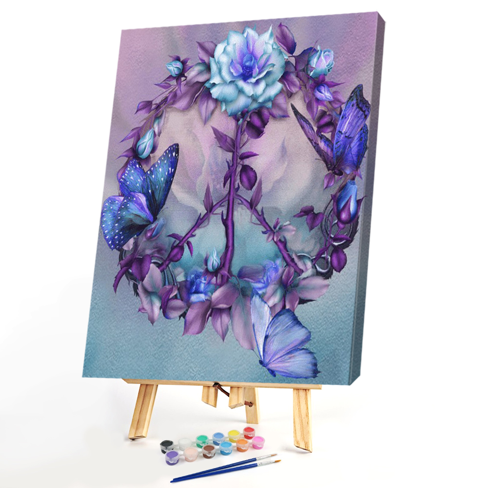 

40*50CM - Paint By Numbers - Butterfly Flower, 501 Original