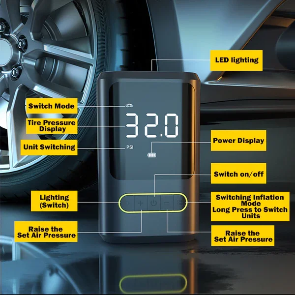 ELECTRIC JUMP STARTER & POWER BANK & TYRE INFLATOR COMBO OPTION TO BUY!