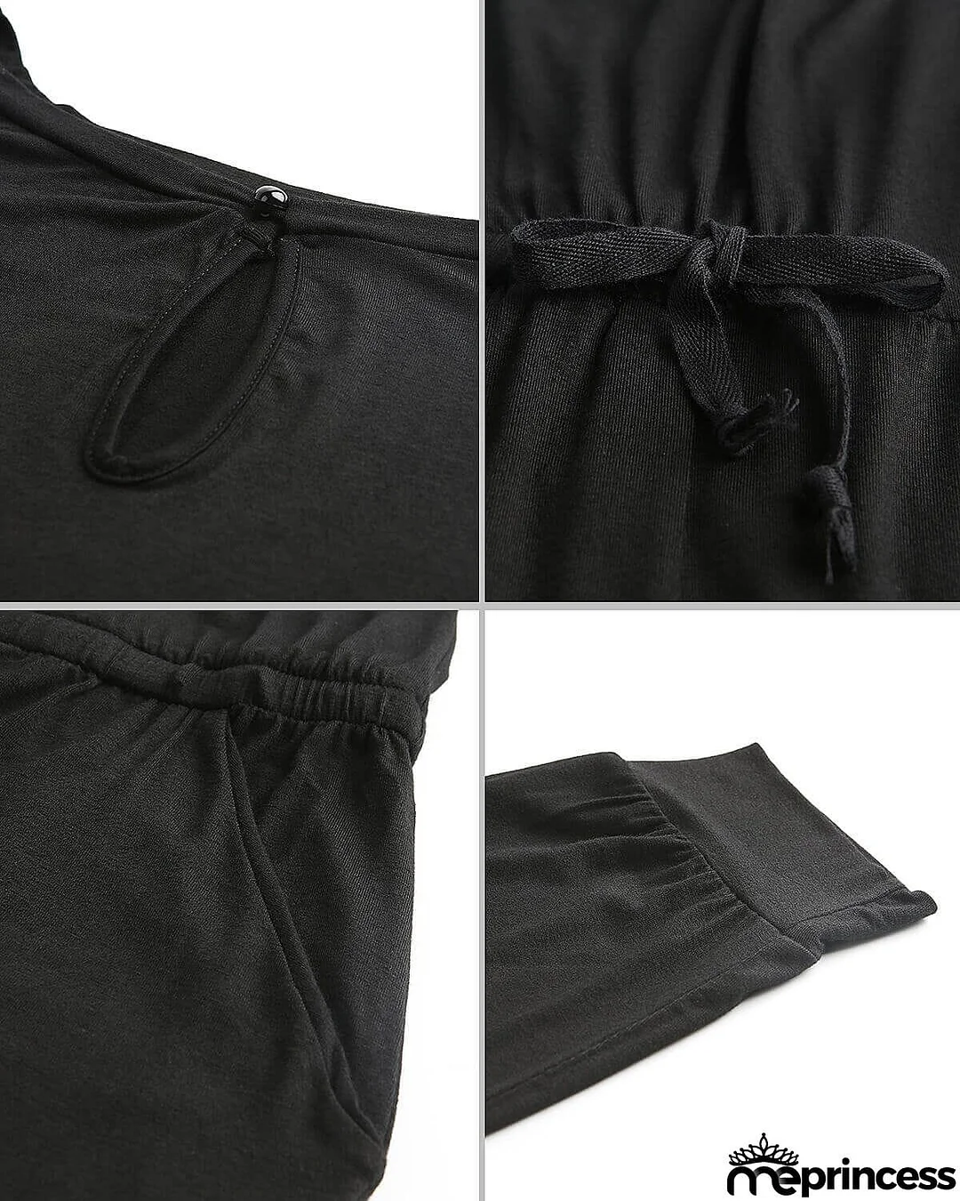 Women's Loose Fit Off Shoulder Jumpsuit Rompers with Pockets