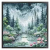 Moonlight Over Lotus Pond-14CT Stamped Cross Stitch Egyptian Cotton 46*46cm/18.11*18.11in tapestrymarket