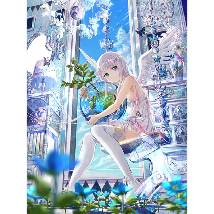 Full Round Diamond Painting - Angel Girl Embracing The World Tree 30*40CM