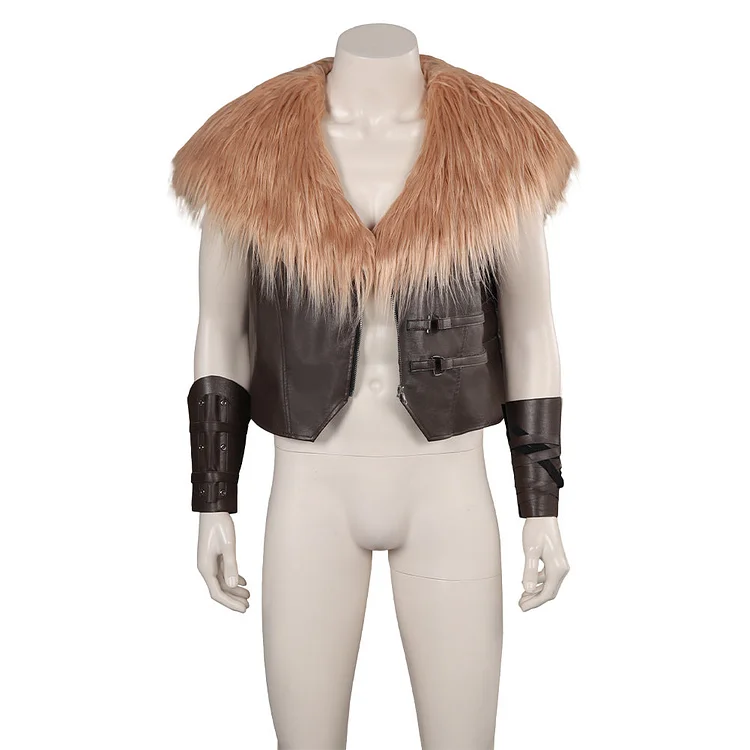 Kraven The Hunter 2024 Kraven Brown Plush Vest Outfit  Cosplay Costume Suit