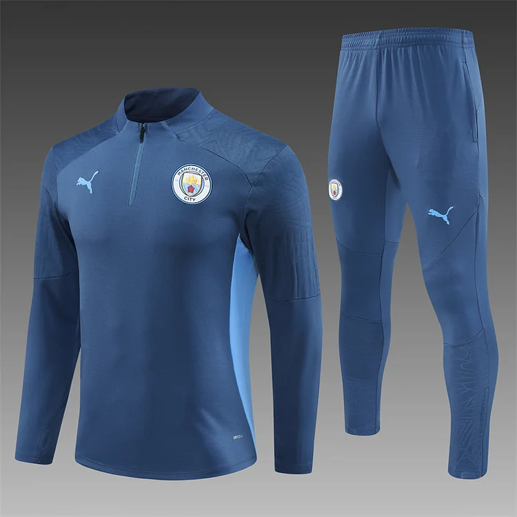 2024-25 Manchester City Royal Blue Half-Dress Training Jersey