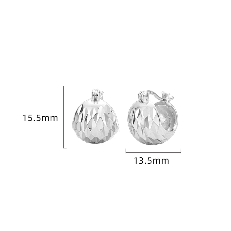 1 Pair White Gold Plated 925 Sterling Silver Solid Color Earrings