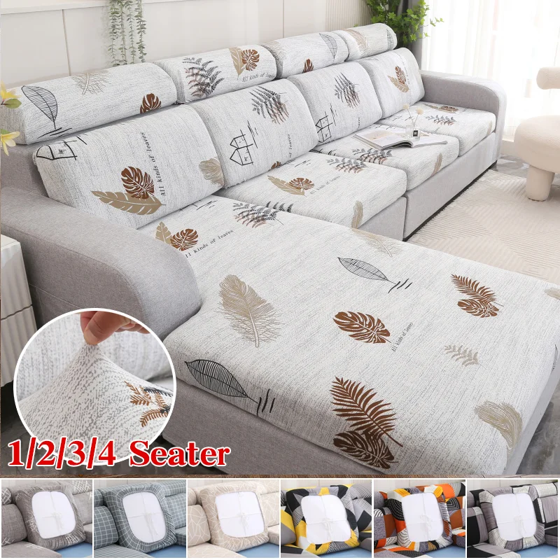 Nigikala Floral Printing Sofa Seat Cushion Cover Corner Sofa Elastic Chair Cover Couch Cover Furniture Protector 1/2/3/4 Seater