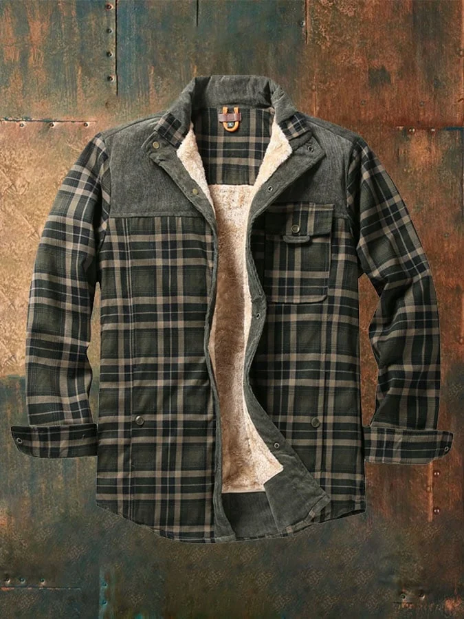 Men's Vintage Plush Cotton Jacket