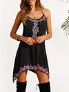 Women's Spaghetti Strap Floral Print Sleeveless Beach Dress
