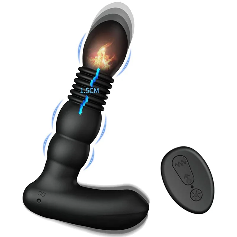 Telescopic Vibrator Remote Control Prostate Massager Male Female Masturbator