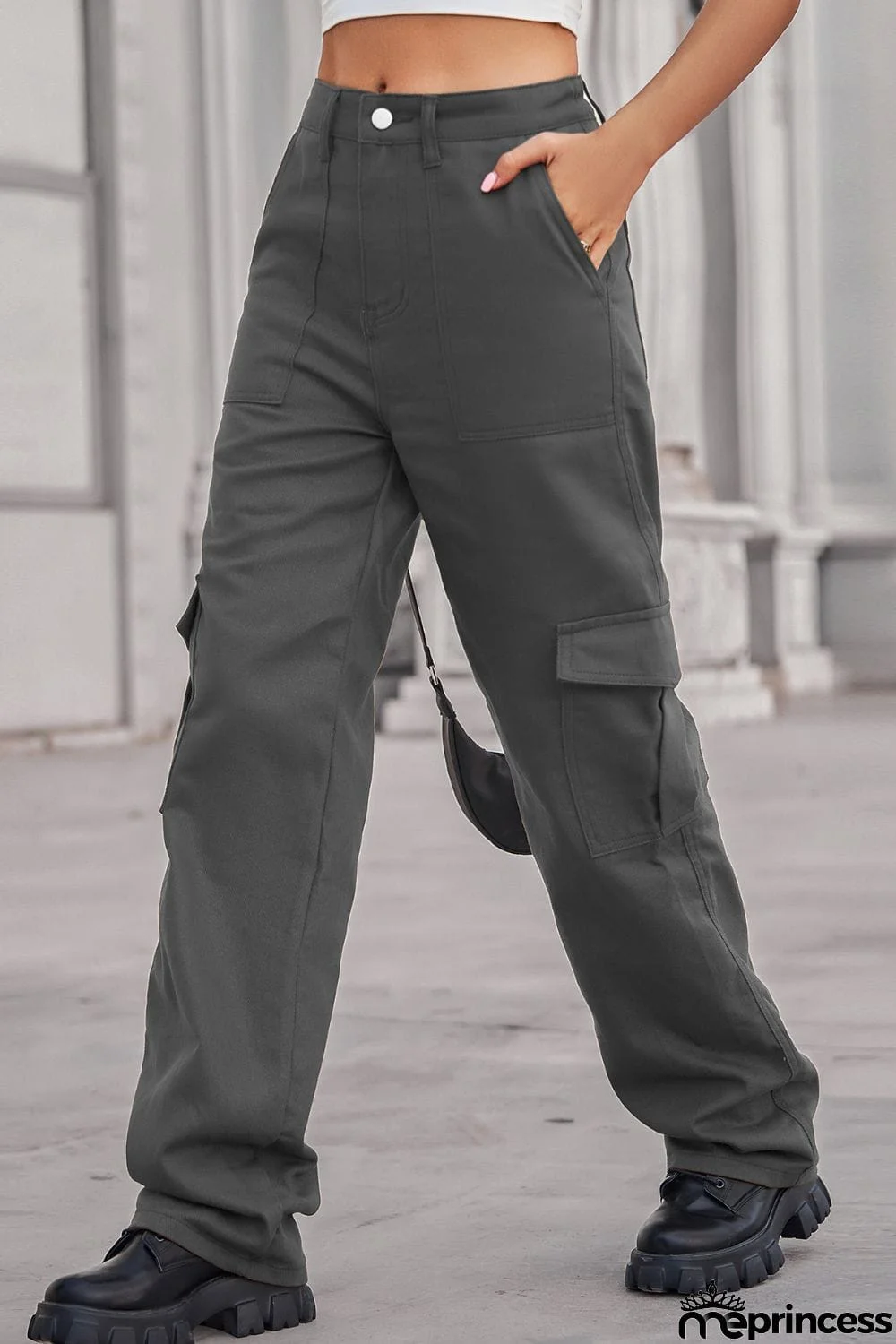 Long Straight Leg Jeans with Pockets