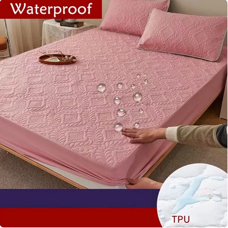 New Quilted King Mattress Protector Fitted Sheet Waterproof Bed Cover King Size Sheet Breathable Soft Mattress Cover 1Pc Decor