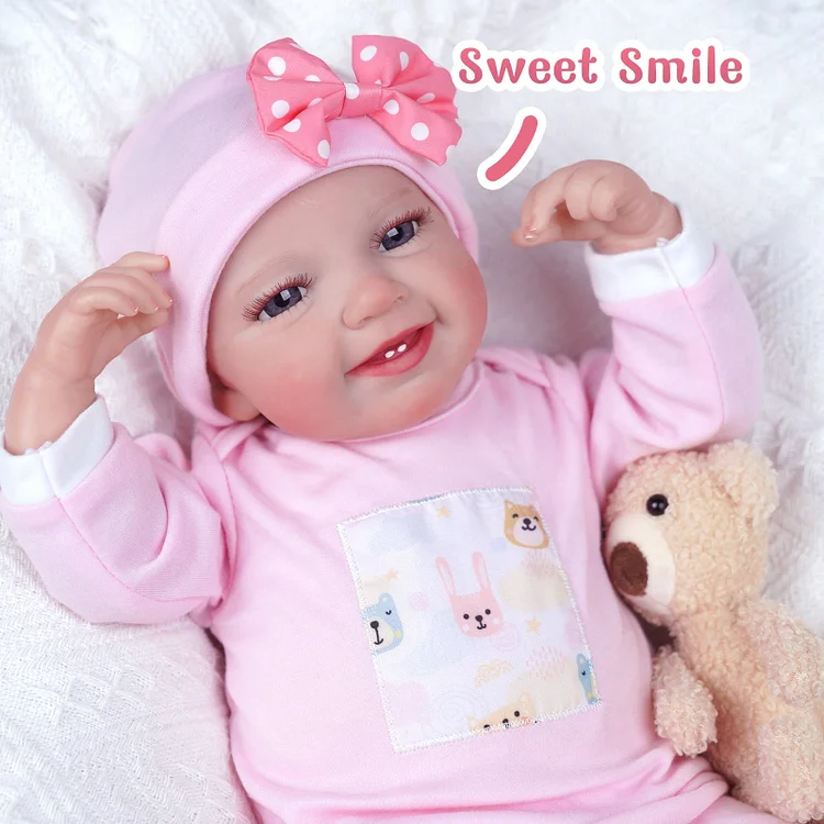 Reborn smiling top Baby April 4-5 pounds, mischievous & happy little girl