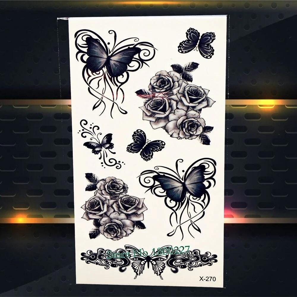1PC Fashion Crystal Diamond Design Temporary Tattoo Sticker PAQ-003 Children Gifts Waterproof Tattoo Paste Black Navy Blue Tatto