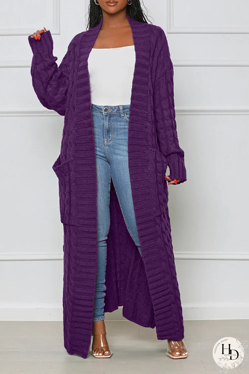 Pink Street Solid Patchwork Cardigan Collar Outerwear