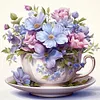 Flower Teacup-11CT Stamped Cross Stitch 40*40cm/15.75*15.75in tapestrymarket