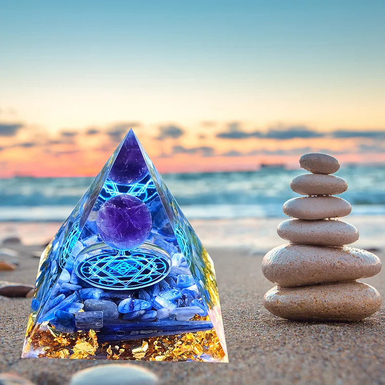 Natural Stone Orgonite Pyramid Crystals Orgone Energy Ornaments Crafts (B)