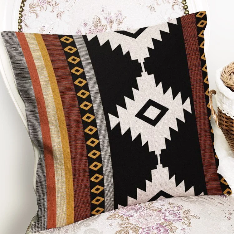 Boho Cushion Cover VillageTextil Plaid Stripes Throw Pillow 45Cmx45Cm Square Sofa And Chair Custom Printing Pillow Cover Cushion