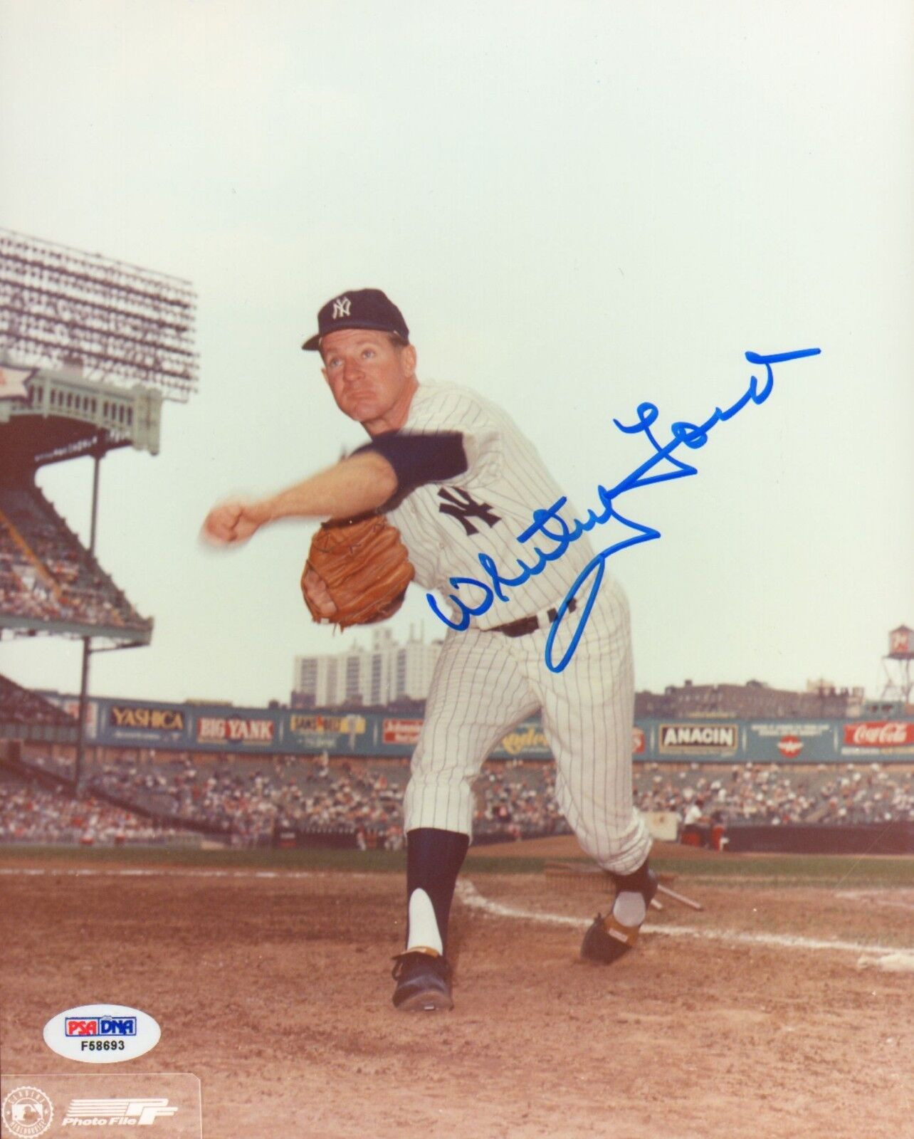 Whitey Ford Signed Yankees 8x10 Photo Poster painting Picture PSA/DNA COA Hall of Fame Autograph