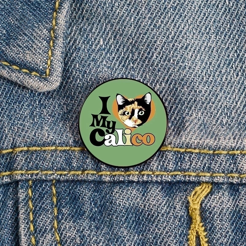 Cartoon Style Pin Cat Zinc Alloy Printing Unisex Brooches