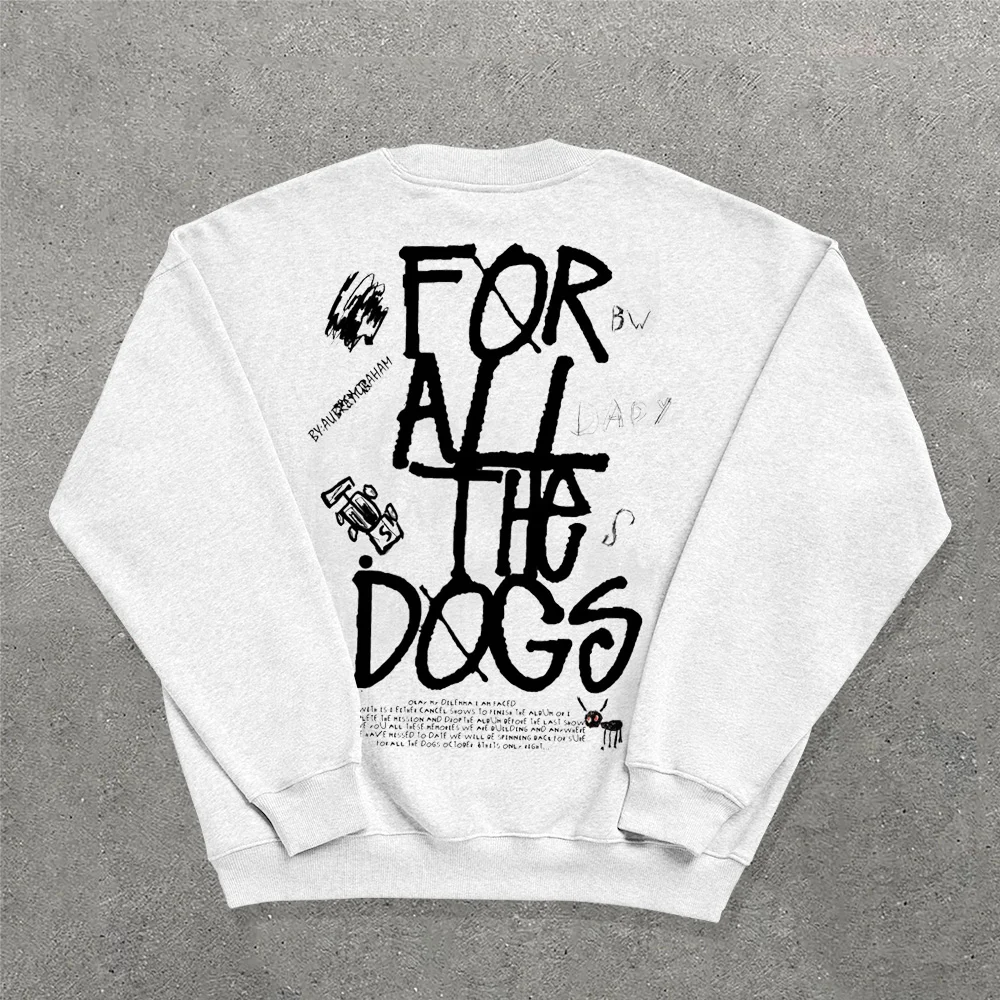 Drake For All The Dogs Printed Crew Neck Sweatshirt