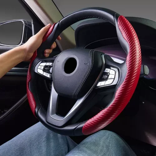 Dronehint Universal Carbon Fiber Red Truck Car Parts Steering Wheel Booster Non-Slip Cover (For: Acura) Parts