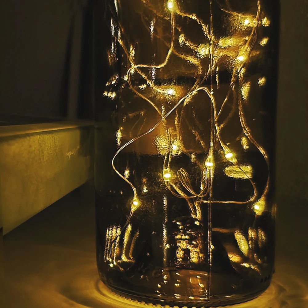 2m 20LED Solar Wine Bottle String Light Wedding Cork Garland Fairy Lamp