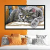 Black Cat - 2 strands 14CT Stamped Cross Stitch  28*16cm(Brand)