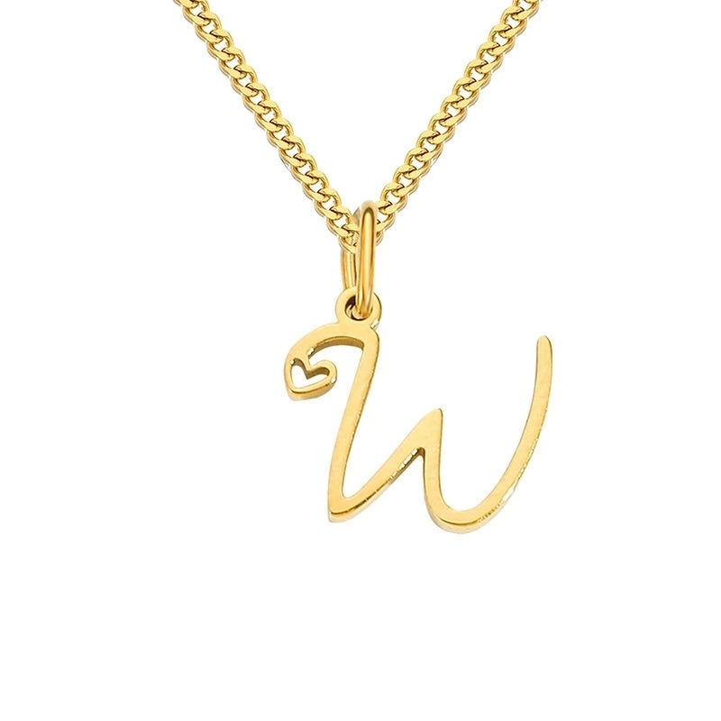Stainless Steel Minimalist Plating Letter Solid Color Pendant Necklace