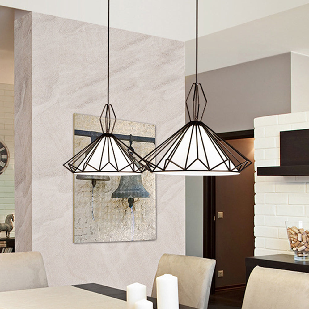 Industrial Style Diamond Shape Iron Pendant Light