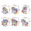 6Pcs DIY Diamond Painting Running Unicorn Keychain
