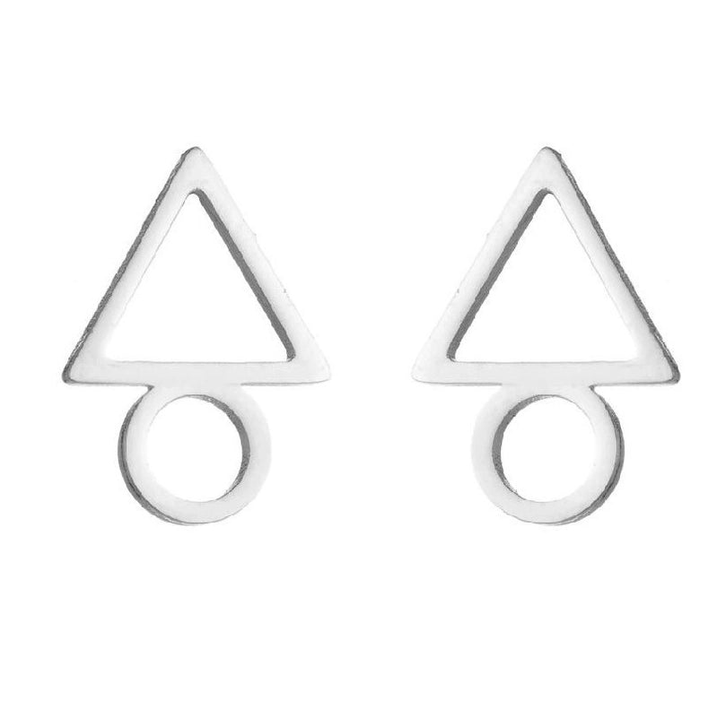 Women’s Minimalist Geometric Heart Stainless Steel No Inlaid Ear Studs Stainless Steel Earrings