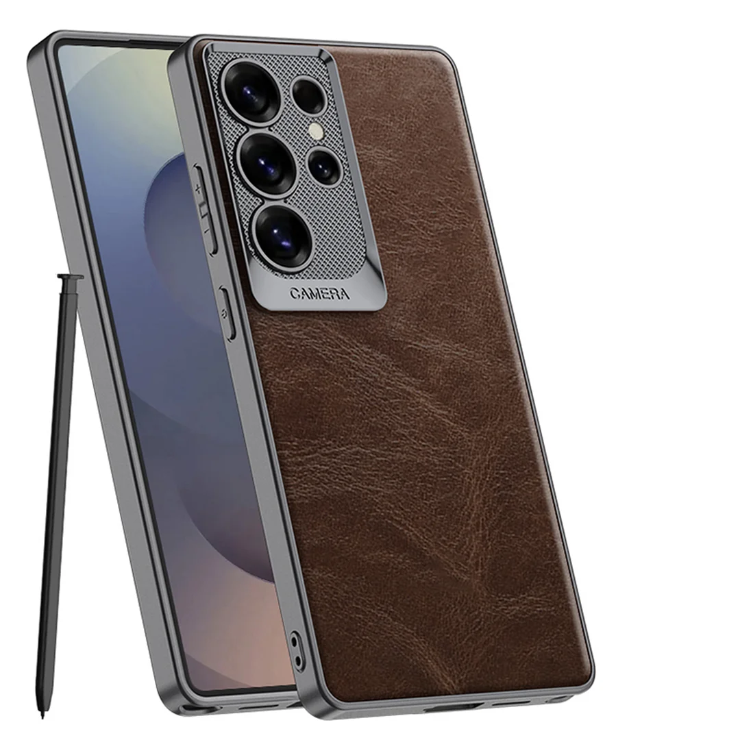 Hot Sale Shockproof Electroplated Soft TPU PU Leather Phone Case for Samsung Galaxy S23 Ultra S24 S24Ultra S25 Ultra