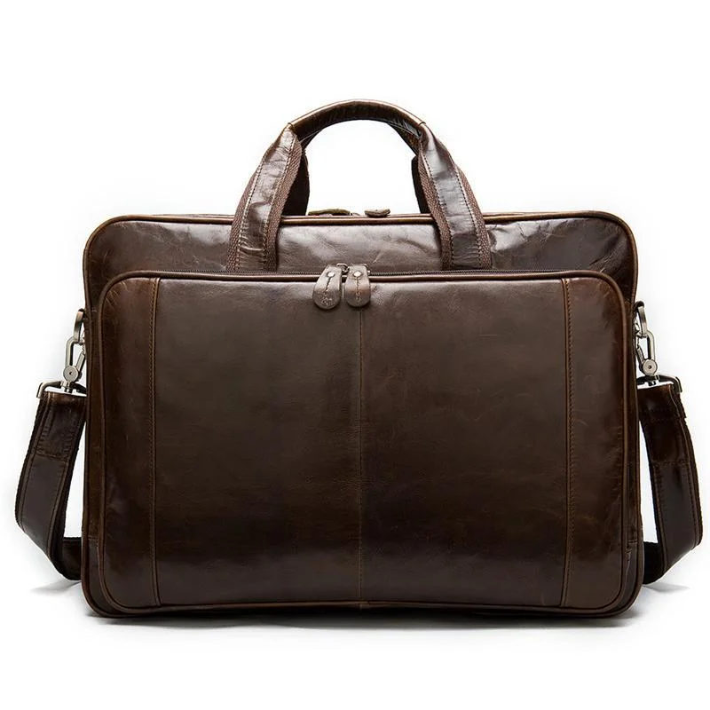 Business Large Capacity Laptop Leather Briefcase Handbag