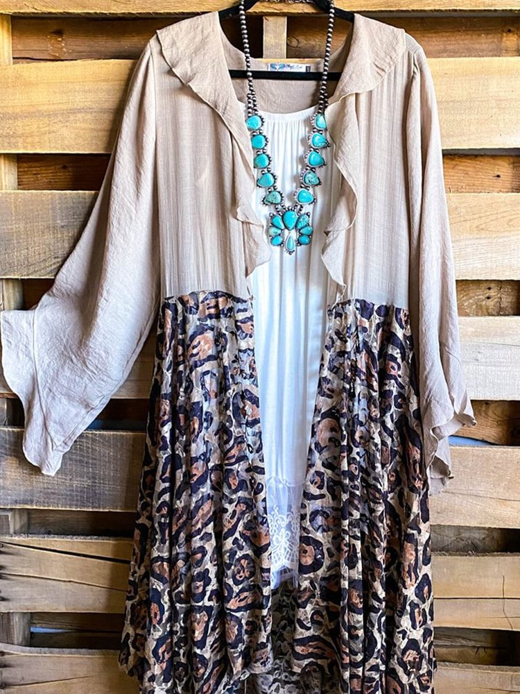 Oversized Casual Printed Kimono P175440381