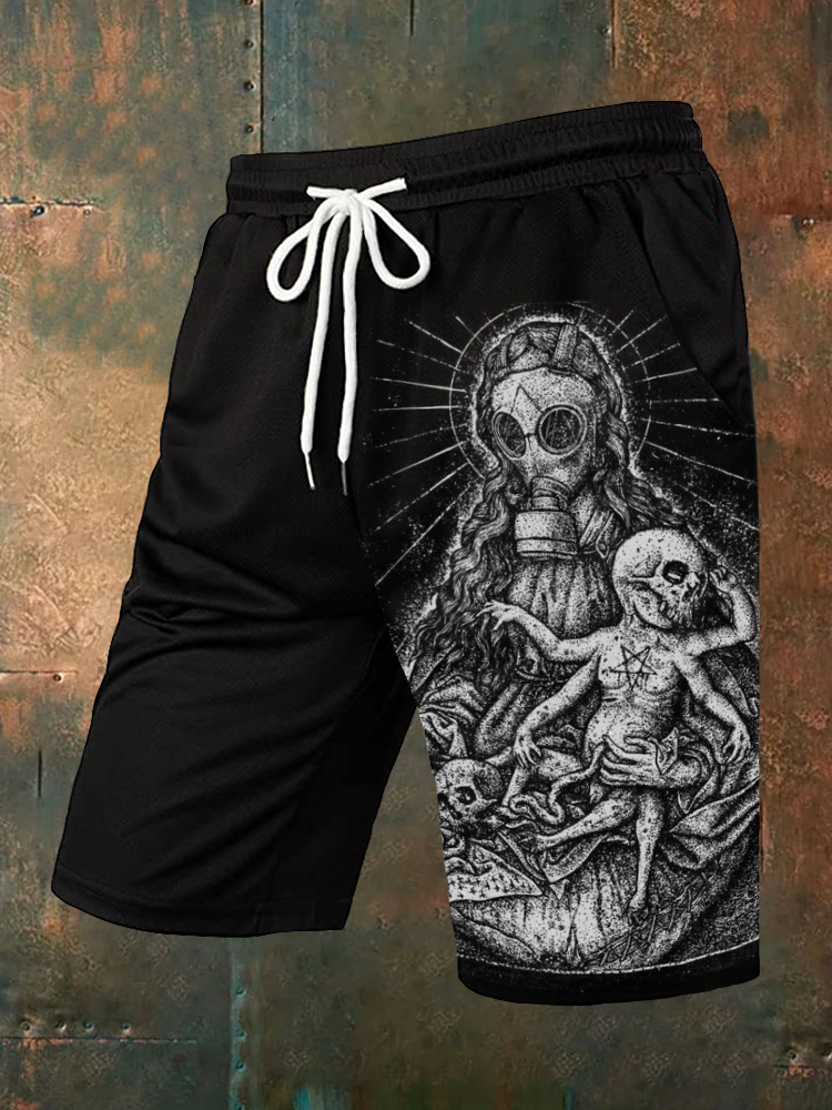 Men's Demonic Skull Print Casual Shorts / Rvogue / Rvogue