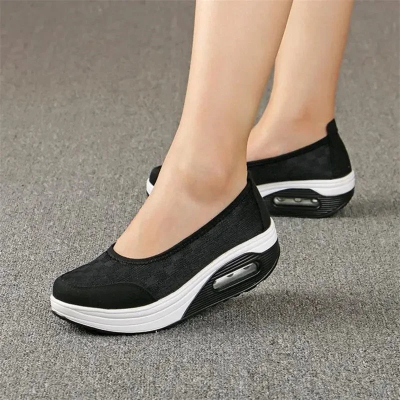 2023 Summer New Women's Thick-soled Shoes Shake Fashion Casual Shake Shoes Thick Bottom Sponge Cake Single Cushion Shoes S012