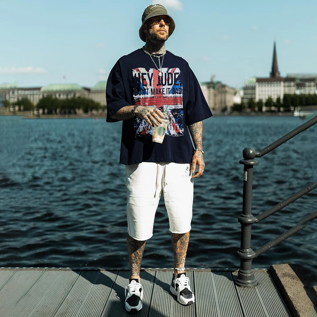 Vintage Casual Hey Jude Print Unisex T-Shirt