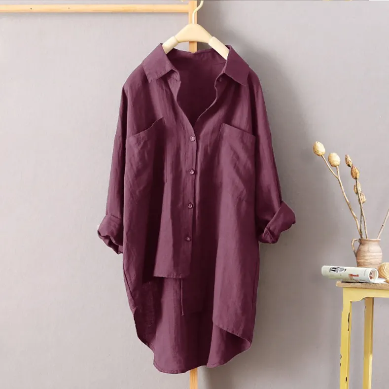 Uveng Uveng Casual Wind Pure Color Shirt Spring And Autumn New Women's Cardigan Double Pocket Long Sleeve Temperament Jacket Women's Shirt