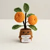 (Finished Product)Crochet Flower Potted Doll with Positive Card Desktop Ornaments, Potted Plants, Bouquets Gift Home Decor