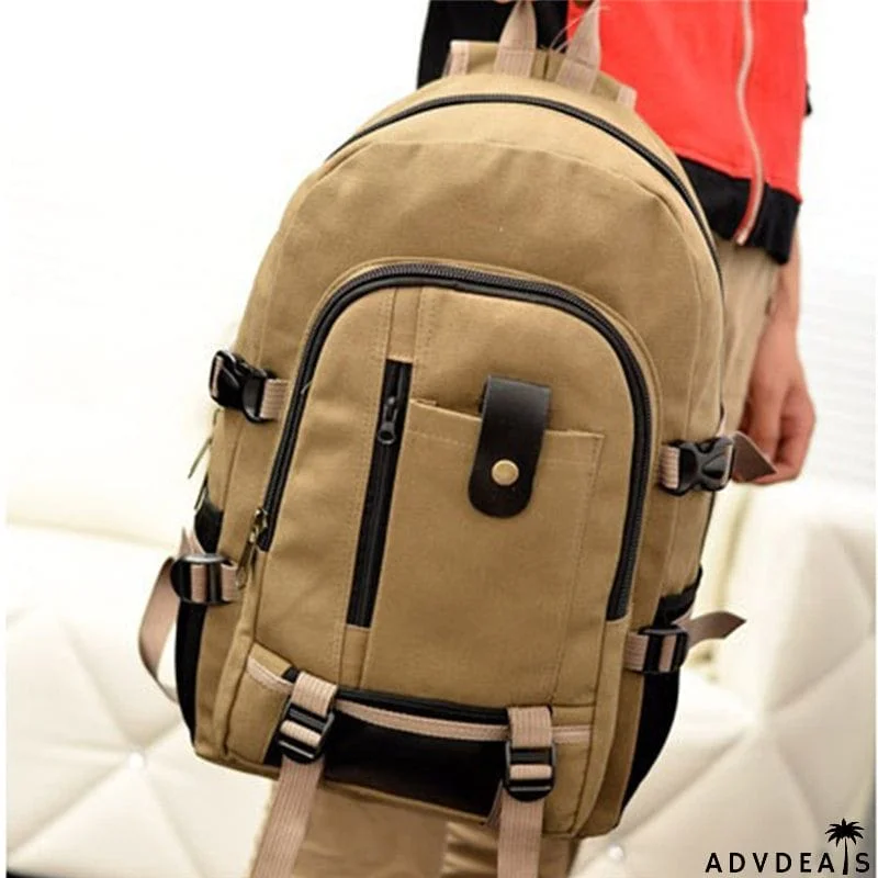 Unisex Multi-Pocket Spacious Interior Canvas Traveling Top-Handled Backpack