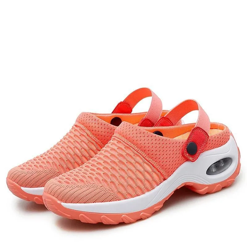 Breakj Breakj Lady Summer Hanb Yarn Cloth Cloth Slippers Rock Mother Half-Storage Sandals Two Sides Wear